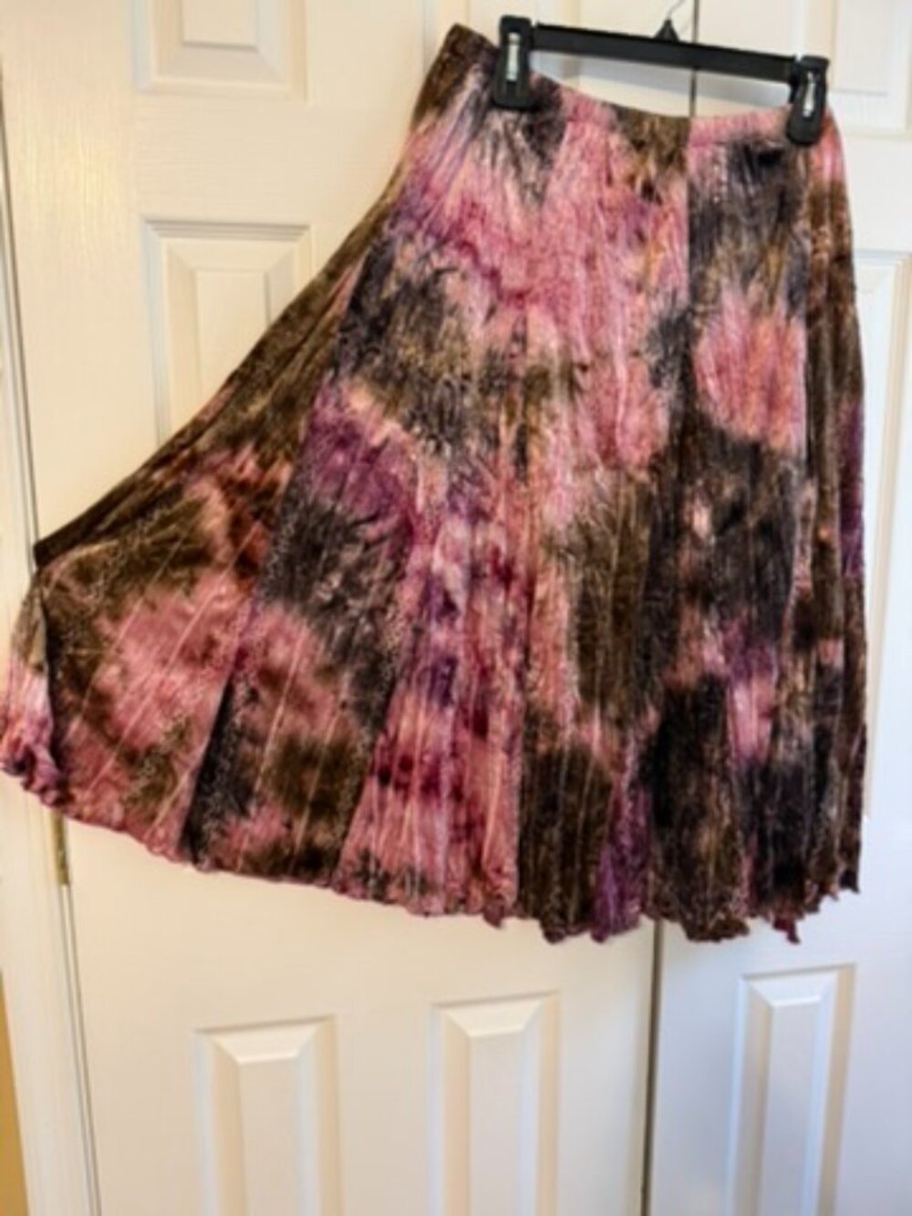 Tie Dyed Sequins Crushed Velour Flare Skirt Christopher & Banks